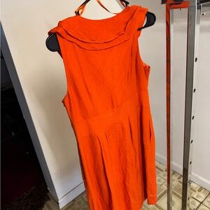 Jessica Howard Size 10 V-neck ruffle dress Orange Never Worn